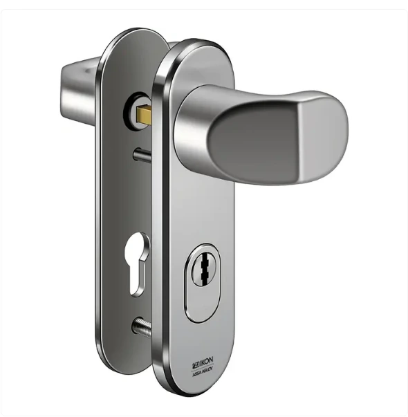 IKON S428 Stahl-Schutzbeschlag mit Zylinderabdeckung und Winkelknauf